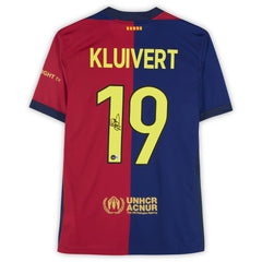 Patrick Kluivert Barcelona Autographed 2024-25 Red/Blue Home Jersey BAS | Fanatics discount