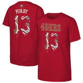 Brock Purdy San Francisco 49ers Outerstuff Youth Mainliner Drip Player Name & Number T-Shirt Scarlet | NFL