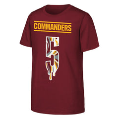 Jayden Daniels Washington Commanders Outerstuff Youth Mainliner Drip Player Name & Number T-Shirt Burgundy | NFL