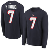 C.J. Stroud Houston Texans Youth Player Name & Number Long Sleeve T-Shirt Navy | Nike for Sale