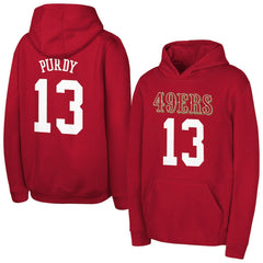 Brock Purdy San Francisco 49ers Outerstuff Mainliner Player Name & Number Hoodie Scarlet | NFL