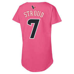 C.J. Stroud Houston Texans Outerstuff Girls Youth Player Name & Number T-Shirt Pink | NFL