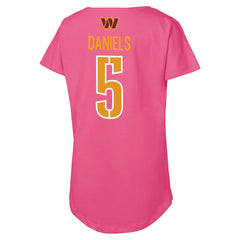 Jayden Daniels Washington Commanders Outerstuff Girls Youth Player Name & Number T-Shirt Pink | NFL