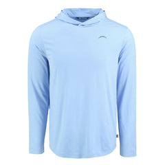 Los Angeles Chargers Men's Cutter & Buck Coastline Epic Comfort Eco Recycled Men's Hooded Shirt Powder Blue | NFL