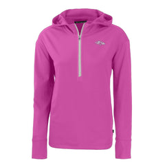 Baltimore Ravens Cutter & Buck Women's Daybreak Eco Recycled Half-Zip Hoodie Pink | NFL