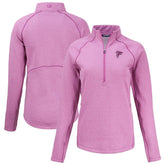 Atlanta Falcons Cutter & Buck Women's Peshastin Eco Fleece Recycled Half-Zip Top Pink | NFL
