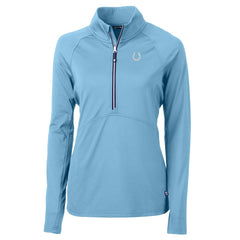 Indianapolis Colts Cutter & Buck Women's Adapt Eco Knit Stretch Recycled Half-Zip Top Powder Blue | NFL