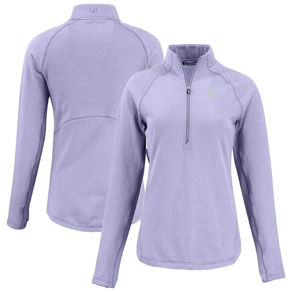 New York Giants Cutter & Buck Women's Peshastin Eco Fleece Recycled Half-Zip Top Purple | NFL