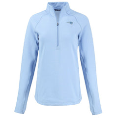 New England Patriots Cutter & Buck Women's Peshastin Eco Fleece Recycled Half-Zip Top Powder Blue | NFL