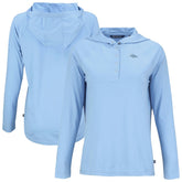 Denver Broncos Cutter & Buck Women's Coastline Epic Comfort Eco Recycled Long Sleeve Hoodie T-Shirt Powder Blue | NFL