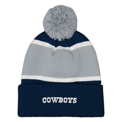 Dallas Cowboys Outerstuff Girls Youth Let's Play Cuffed Knit Hat with Pom Navy | NFL