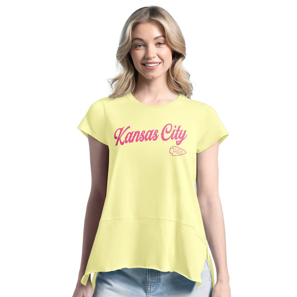 Kansas City Chiefs Margaritaville Women's Gametime Is Paradise T-Shirt Yellow | NFL