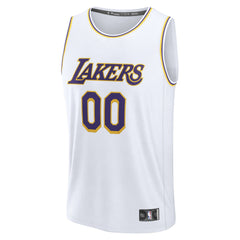 Los Angeles Lakers Youth Fast Break Custom Replica Jersey White Association Edition - NBA