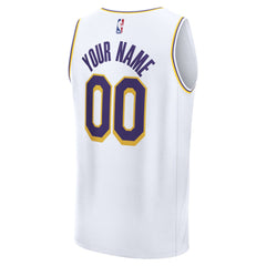 Los Angeles Lakers Youth Fast Break Custom Replica Jersey White Association Edition - NBA
