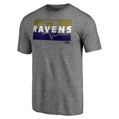 Baltimore Ravens Square Off Tri-Blend T-Shirt Heather Gray | NFL