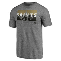 New Orleans Saints Square Off Tri-Blend T-Shirt Heather Gray | NFL