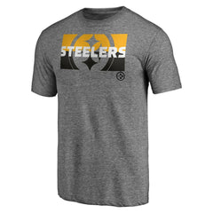 Pittsburgh Steelers Square Off Tri-Blend T-Shirt Heather Gray | NFL