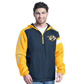 Nashville Predators G-III Sports by Carl Banks Lateral Half-Zip Hoodie Jacket - Navy/Gold - NHL