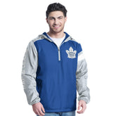 Toronto Maple Leafs G-III Sports by Carl Banks Lateral Half-Zip Hoodie Jacket - Blue/Gray - NHL