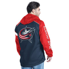 Columbus Blue Jackets G-III Sports by Carl Banks Lateral Half-Zip Hoodie Jacket - Navy/Red - NHL