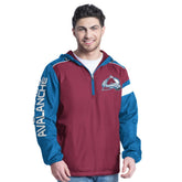 Colorado Avalanche G-III Sports by Carl Banks Lateral Half-Zip Hoodie Jacket - Burgundy/Navy - NHL