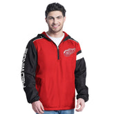 Detroit Red Wings G-III Sports by Carl Banks Lateral Half-Zip Hoodie Jacket - Red/Black - NHL