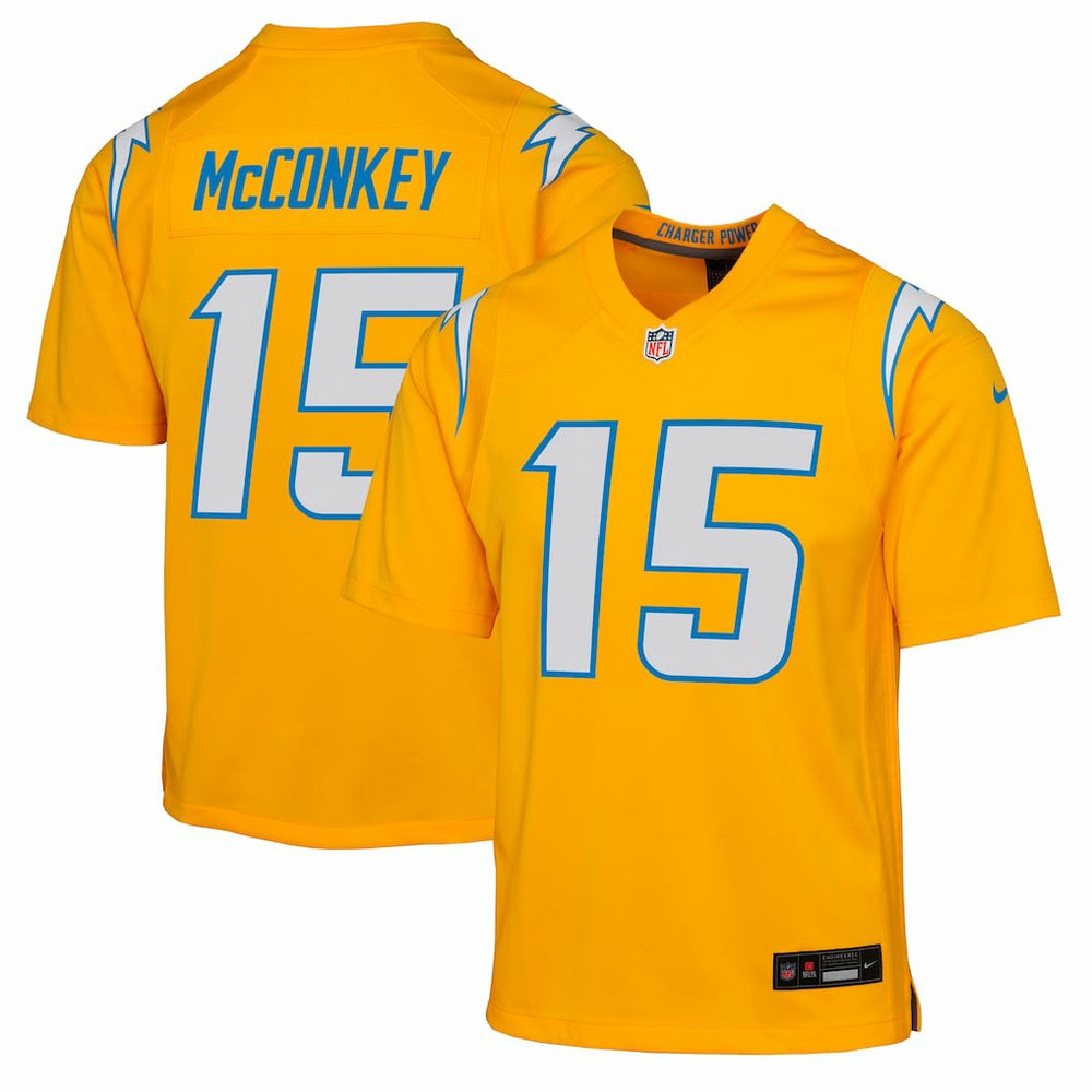 Ladd McConkey Los Angeles Chargers Youth Alternate Charger Power Game Player Jersey Gold | Nike for Sale