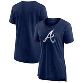Atlanta Braves Women's Weathered Official Logo Tri-Blend T-Shirt - MLB