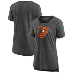 Baltimore Orioles Women's Weathered Official Logo Tri-Blend T-Shirt - MLB