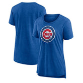 Chicago Cubs Women's Weathered Official Logo Tri-Blend T-Shirt - MLB