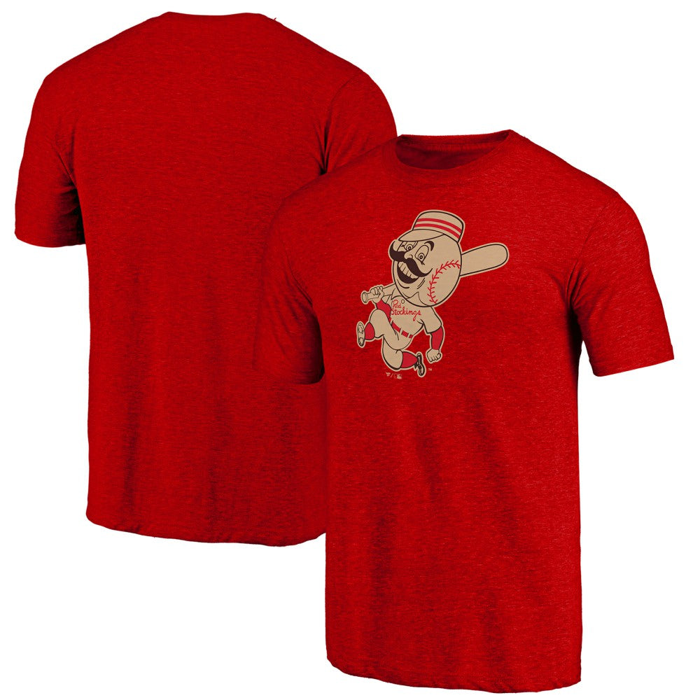 Cincinnati Reds Cooperstown Official Logo Tri-Blend T-Shirt - MLB