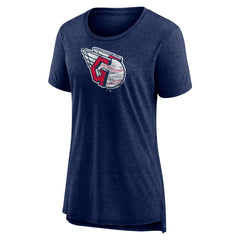 Cleveland Guardians Women's Weathered Official Logo Tri-Blend T-Shirt - MLB