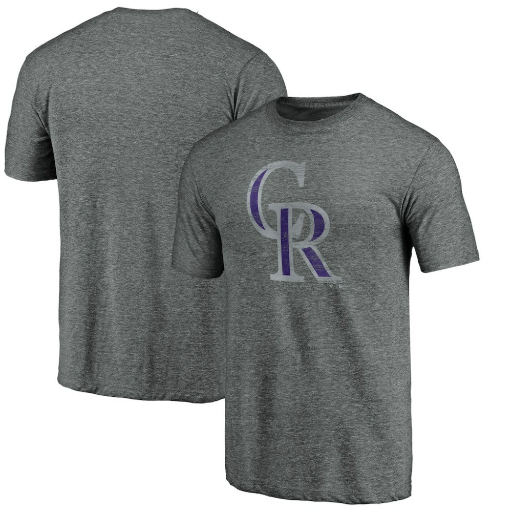 Colorado Rockies Weathered Official Logo Tri-Blend T-Shirt - MLB