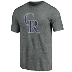 Colorado Rockies Weathered Official Logo Tri-Blend T-Shirt - MLB