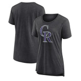 Colorado Rockies Women's Weathered Official Logo Tri-Blend T-Shirt - MLB