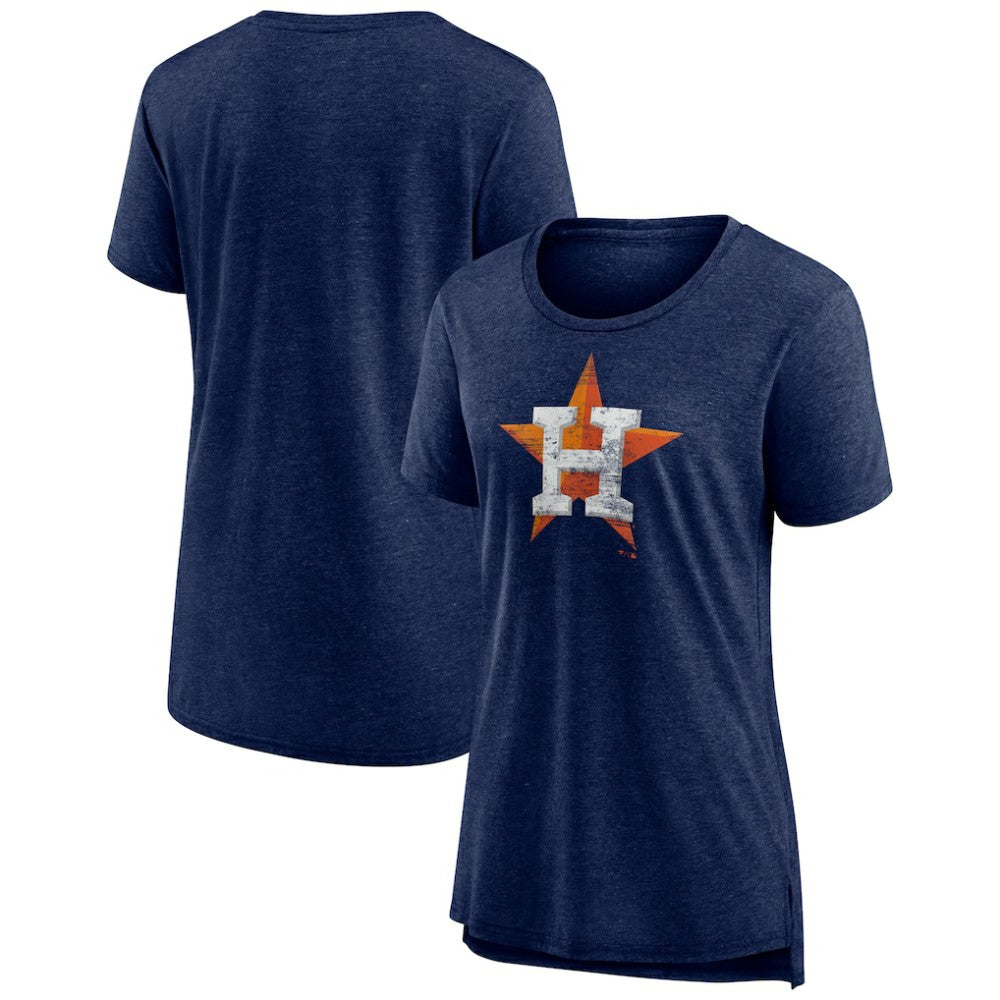 Houston Astros Women's Weathered Official Logo Tri-Blend T-Shirt - MLB