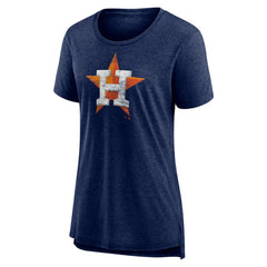 Houston Astros Women's Weathered Official Logo Tri-Blend T-Shirt - MLB