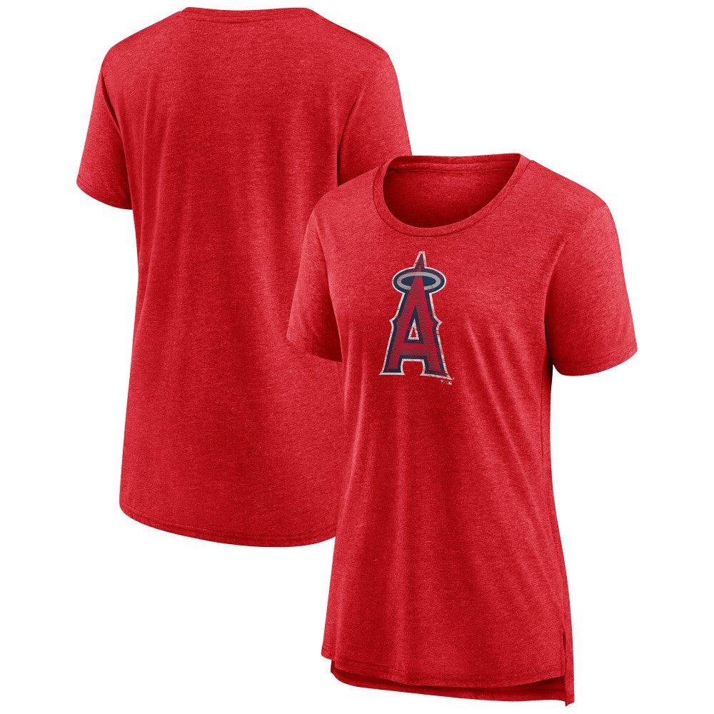 Los Angeles Angels Women's Weathered Official Logo Tri-Blend T-Shirt - MLB