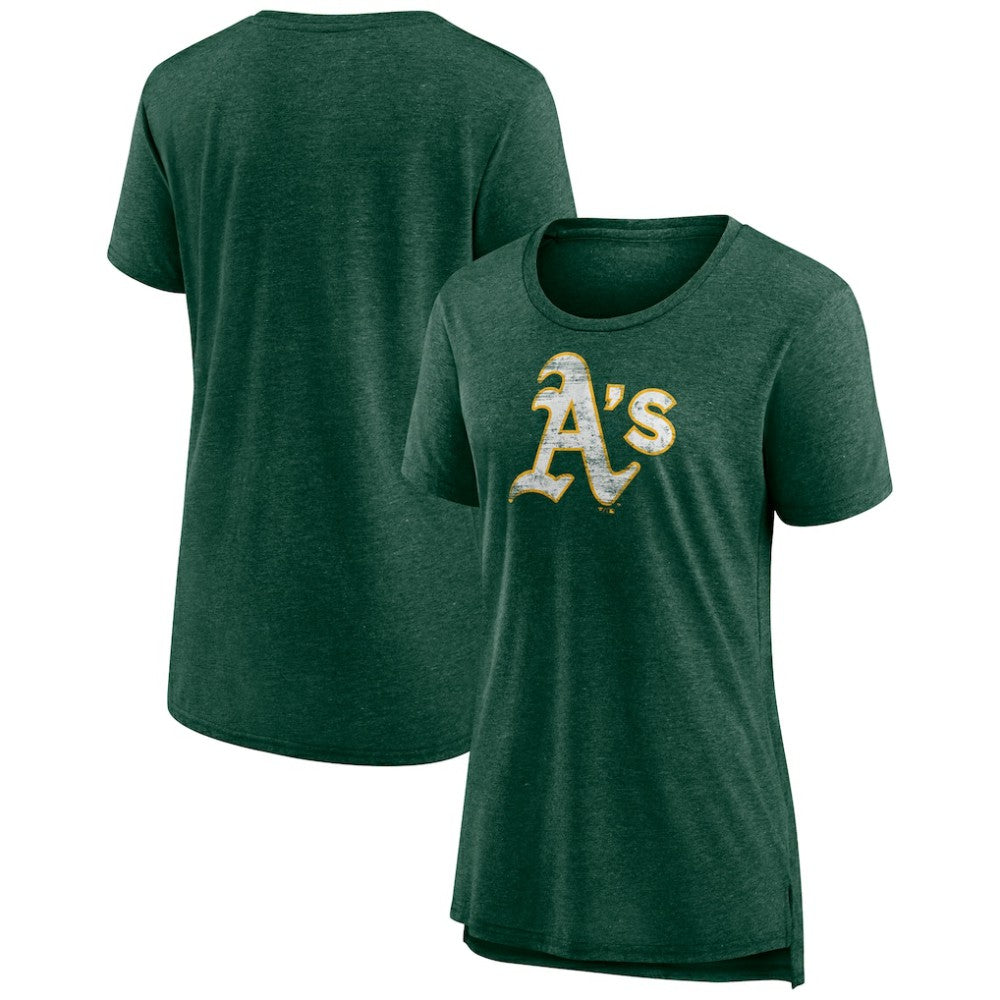 Athletics Women's Weathered Official Logo Tri-Blend T-Shirt - MLB