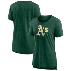 Athletics Women's Weathered Official Logo Tri-Blend T-Shirt - MLB