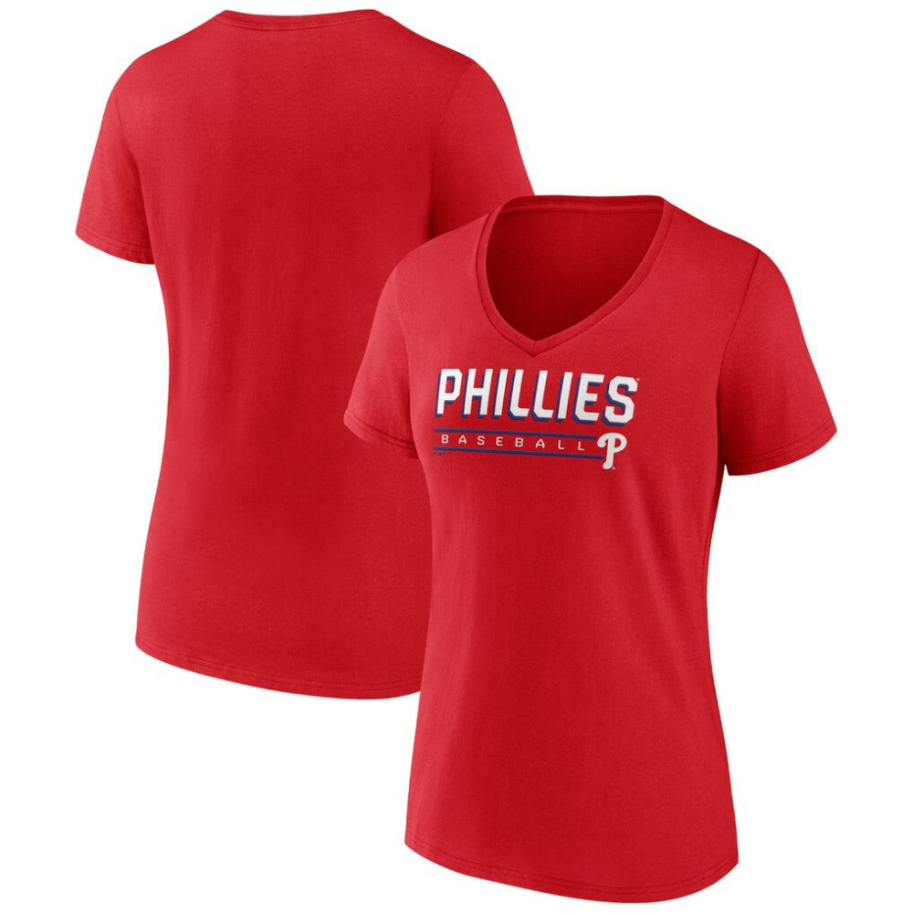 Philadelphia Phillies Women's Primary Play V-Neck T-Shirt - MLB