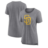 San Diego Padres Women's Weathered Official Logo Tri-Blend T-Shirt - MLB