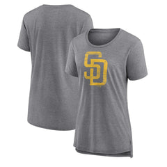 San Diego Padres Women's Weathered Official Logo Tri-Blend T-Shirt - MLB