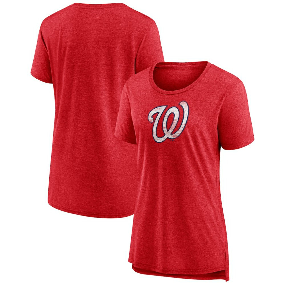 Washington Nationals Women's Weathered Official Logo Tri-Blend T-Shirt - MLB