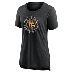 Pittsburgh Steelers Women's Steel City Tri-Blend T-Shirt Charcoal | NFL
