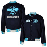 Manchester City Sport Design Sweden Free Kick Wool Varsity Jacket Navy - FIFA World CUP