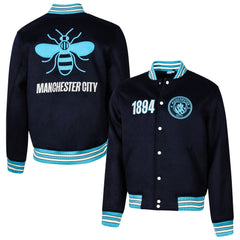 Manchester City Sport Design Sweden Free Kick Wool Varsity Jacket Navy - FIFA World CUP