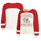 San Francisco 49ers '47 Women's Double Header Curve Toni Long Sleeve T-Shirt Cream | 47 brand