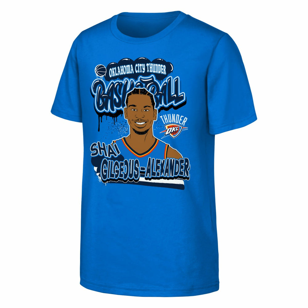 Shai Gilgeous-Alexander Oklahoma City Thunder Outerstuff Youth Baller T-Shirt Blue - NBA