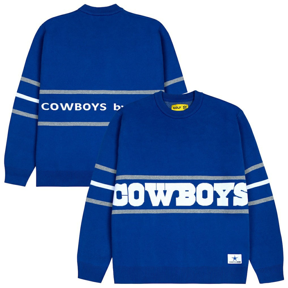 Dallas Cowboys GOLF WANG Jacquard Pullover Sweater Blue | NFL